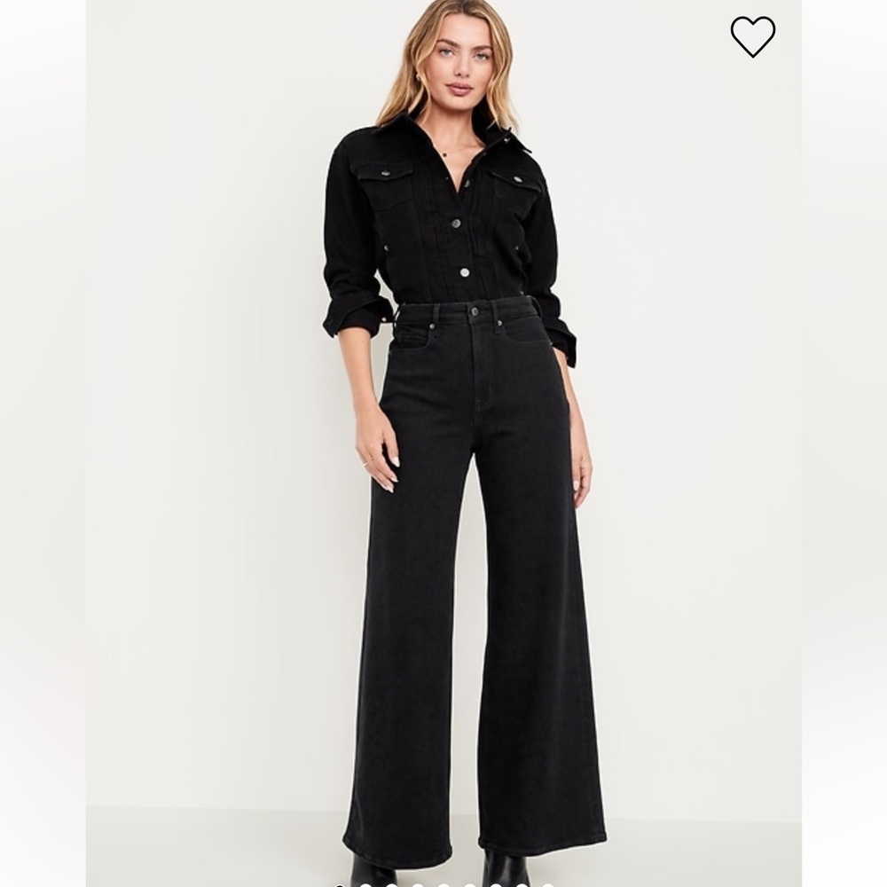 Old navy Black Extra high rise Wide-Leg Jeans